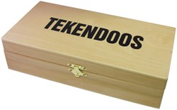 Tekendoos 27x15x8cm 3 vakken beukenhout