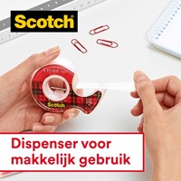 Plakband Scotch Crystal 600 19mmx33m transparant 12+2 gratis-2