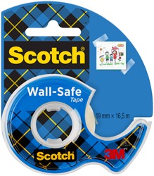 Plakband Scotch 19mmx16.5m Wall Safe + handdispenser