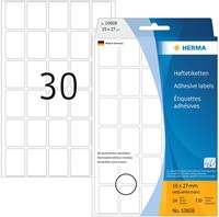 Etiket HERMA 10608 19x27mm verwijderbaar wit 720 etketten
