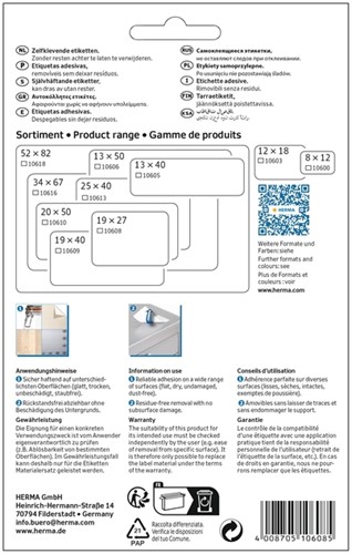 Etiket HERMA 10608 19x27mm verwijderbaar wit 720 stuks-2