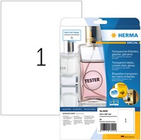 Etiket HERMA 8020 210x297mm transparant 25 etiketten