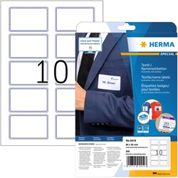 Naambadge etiket HERMA 4410 80x50mm wit/blauw 200 stuks