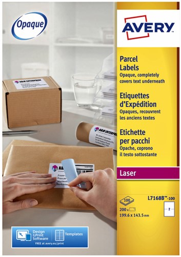 Etiket Avery L7168B-100 199.6x143.5mm blockout 200 etiketten-2