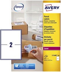 Etiket Avery L7168B-100 199.6x143.5mm blockout 200 stuks