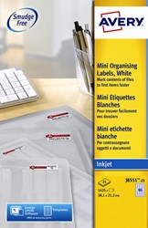 Etiket Avery J8551-25 38.1x21.2mm transparant 1625 stuks