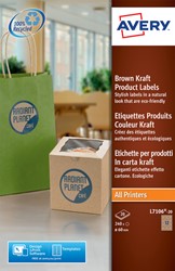 Etiket Avery L7106-20 60mm bruin 240 stuks