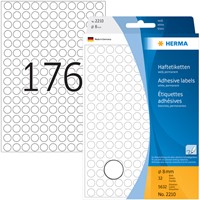Etiket HERMA 2210 rond 8mm wit 5632 stuks-3