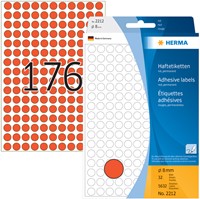 Etiket HERMA 2212 rond 8mm rood 5632 stuks-1
