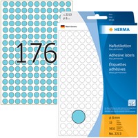 Etiket HERMA 2213 rond 8mm blauw 5632 stuks-2