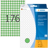 Etiket HERMA 2215 rond 8mm groen 5632 stuks-1