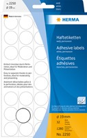 Etiket HERMA 2250 rond 19mm wit 1280 stuks