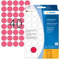 Etiket HERMA 2256 rond 19mm fluor rood 960stuks-2