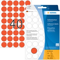 Etiket HERMA 2252 rond 19mm rood 1280 stuks-2