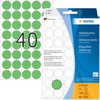 Etiket HERMA 2255 rond 19mm groen 1280stuks-2