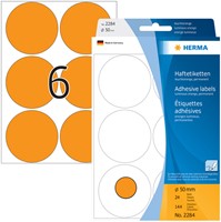 Etiket HERMA 2284 rond 50mm fluor oranje 144 stuks-2