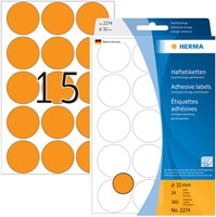 Etiket HERMA 2274 rond 32mm fluor oranje 360stuks-2