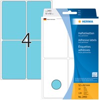 Etiket HERMA 2493 52x82mm blauw 128stuks-1