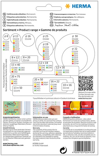 Etiket HERMA 2493 52x82mm blauw 128stuks-3