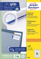 Etiket Avery 3420 70x16.9mm wit 5100 stuks