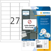 Etiket HERMA 4347 63.5x29.6mm verwijderbaar wit 675 etiketten