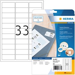 Etiket HERMA 8837 63.5x25.4mm mat wit 825 stuks