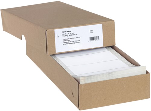Etiket HERMA 8166 111.7x48.4mm 1-baans wit 2000 stuks