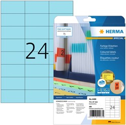 Etiket HERMA 4468 70x37mm verwijderbaar blauw 480 stuks