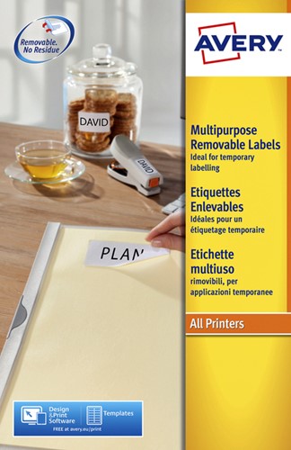 Etiket Avery L6025REV-25 63.5x46.6mm wit 450 etiketten