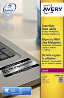 Etiket Avery L6008-20 25.4x10mm zilver 3780 etiketten-2