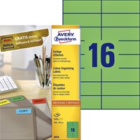 Etiket Avery 3454 105x37mm groen 1600 stuks