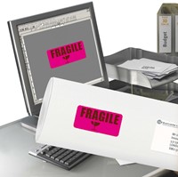 Etiket Avery L7363P-25 99.1x38.1mm neon roze 340 stuks-1