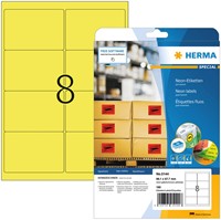 Etiket HERMA 5144 99.1x67.7mm neongeel 160 stuks