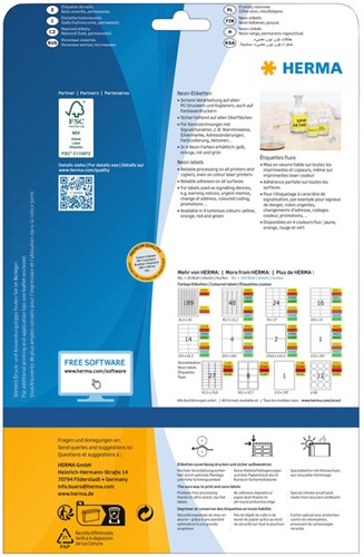 Etiket HERMA 5144 99.1x67.7mm neongeel 160 stuks-3