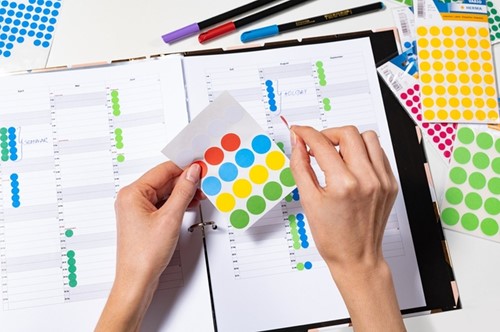 Etiket HERMA 1833 rond 8mm donkerblauw 540 stuks-2