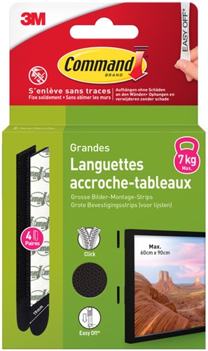 Bevestigingsstrip Command groot klik vast 7,2kg zwart