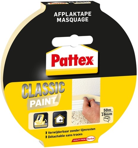 Afplaktape Pattex Classic 19mmx50m creme
