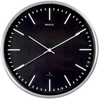 Wandklok MAUL Fly RC Ø305x45mm aluminium frame zwart incl. batterij