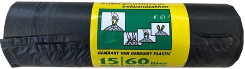 Vuilniszak Komo 60 liter zwart rol à 20 stuks-2