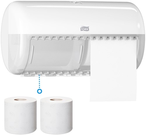 Toiletpapierdispenser Tork T4 Elevation duo wit 557000-2