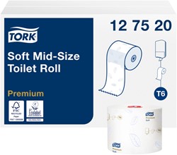 Toiletpapier Tork T6 Premium systeemrol 2-laags 90m wit 127520
