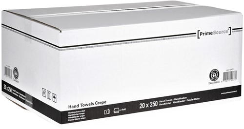 Handdoek PrimeSource Midi zigzag 1-laags 23x25cm grijs 20x250st