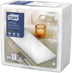 Dinerservet Tork Linstyle Premium 1/8 vouw 1-laags 390x390mm 50 vel wit 478180