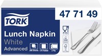 Lunchservet Tork Advanced 1/4 vouw 2-laags 328x325mm 200 vel wit 477149