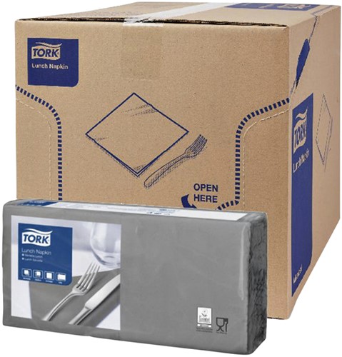 Lunchservet Tork Advanced 1/4 vouw 2-laags 328x325mm 200 vel grijs 477205-2
