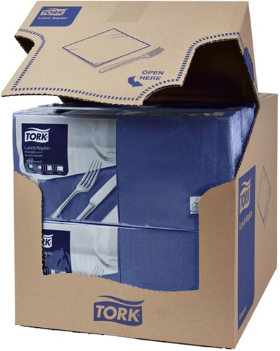 Lunchservet Tork Advanced 1/4 vouw 2-laags 328x325mm 200 vel donkerblauw 477215-2