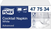 Cocktailservet Tork Advanced 1/4 vouw 2-laags 238x238mm 200 vel wit 477534