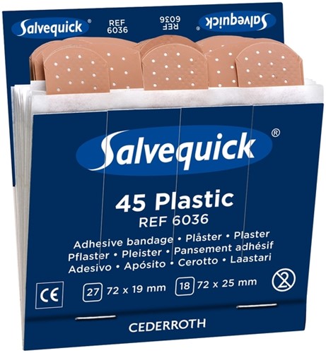 Pleisters Salvequick navulling plastic 6x 45 stuks