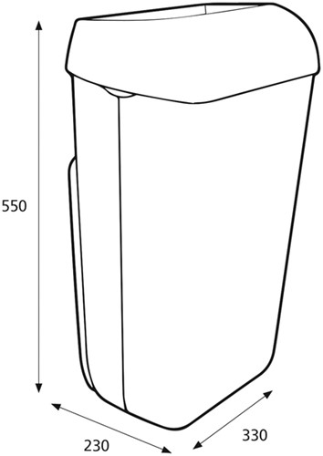 Afvalbak Katrin open inworp 25 liter wit 91899-3