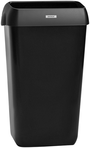 Afvalbak Katrin open inworp 25 liter zwart 92261-2